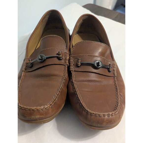 COACH Mott Driver Horse Bit Loafers Mens 11.5 Brown Leather Slip On Shoes Moc - Picture 11 of 13